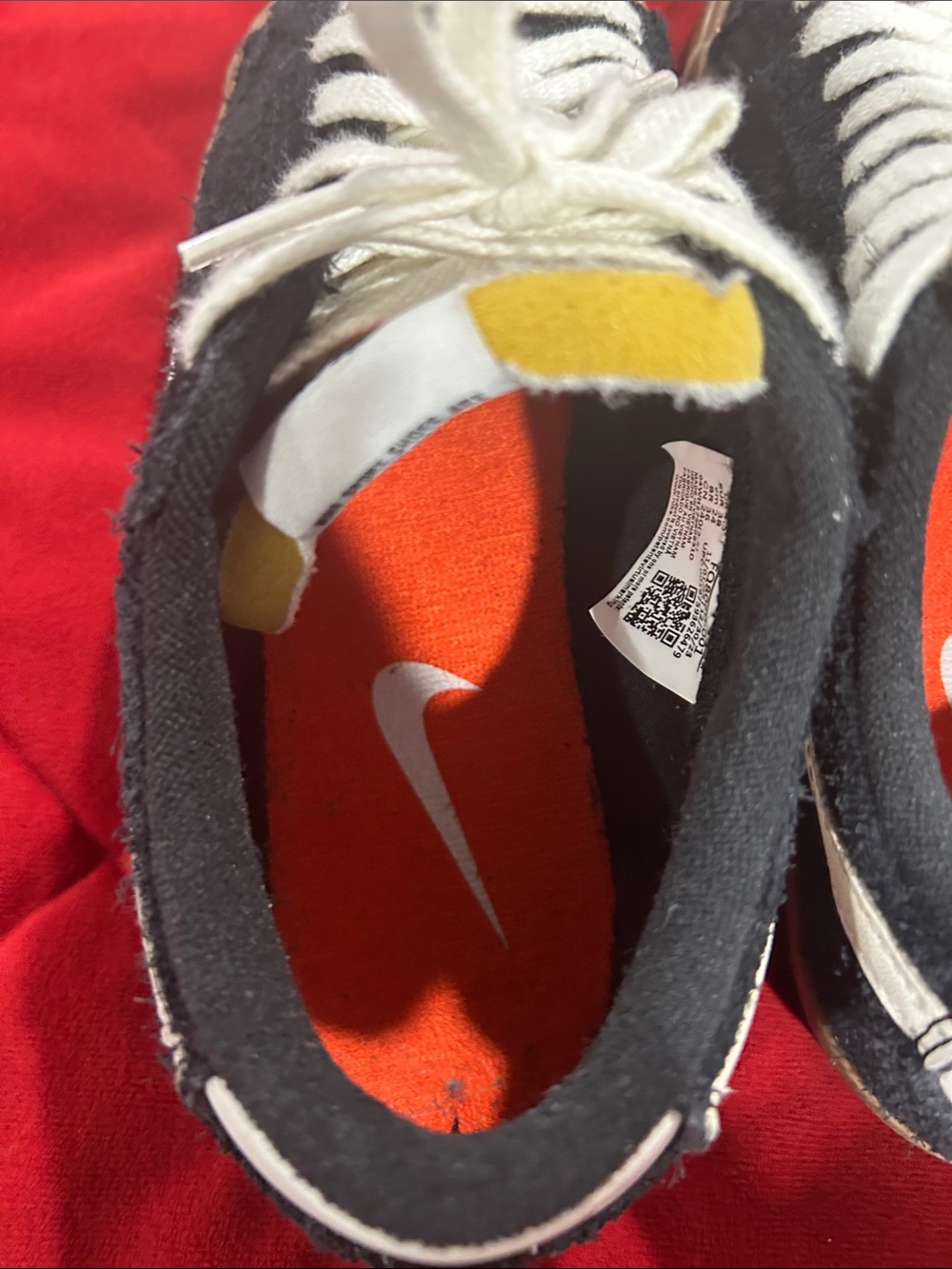 Nike Black Suede Low-Top Sneakers with White Swoosh and Gum Sole - Picture 5 of 8